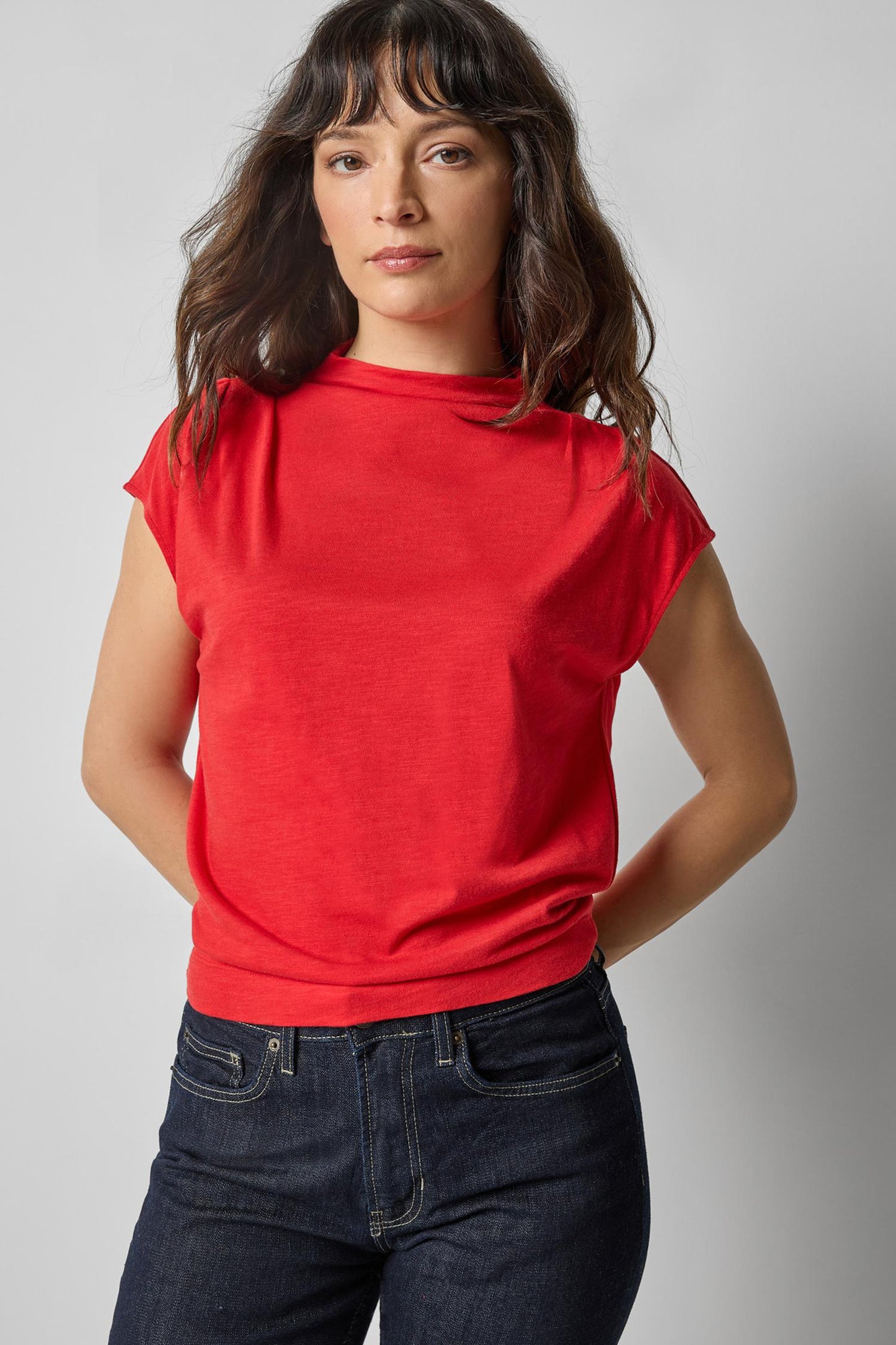 Cap Sleeve Mock