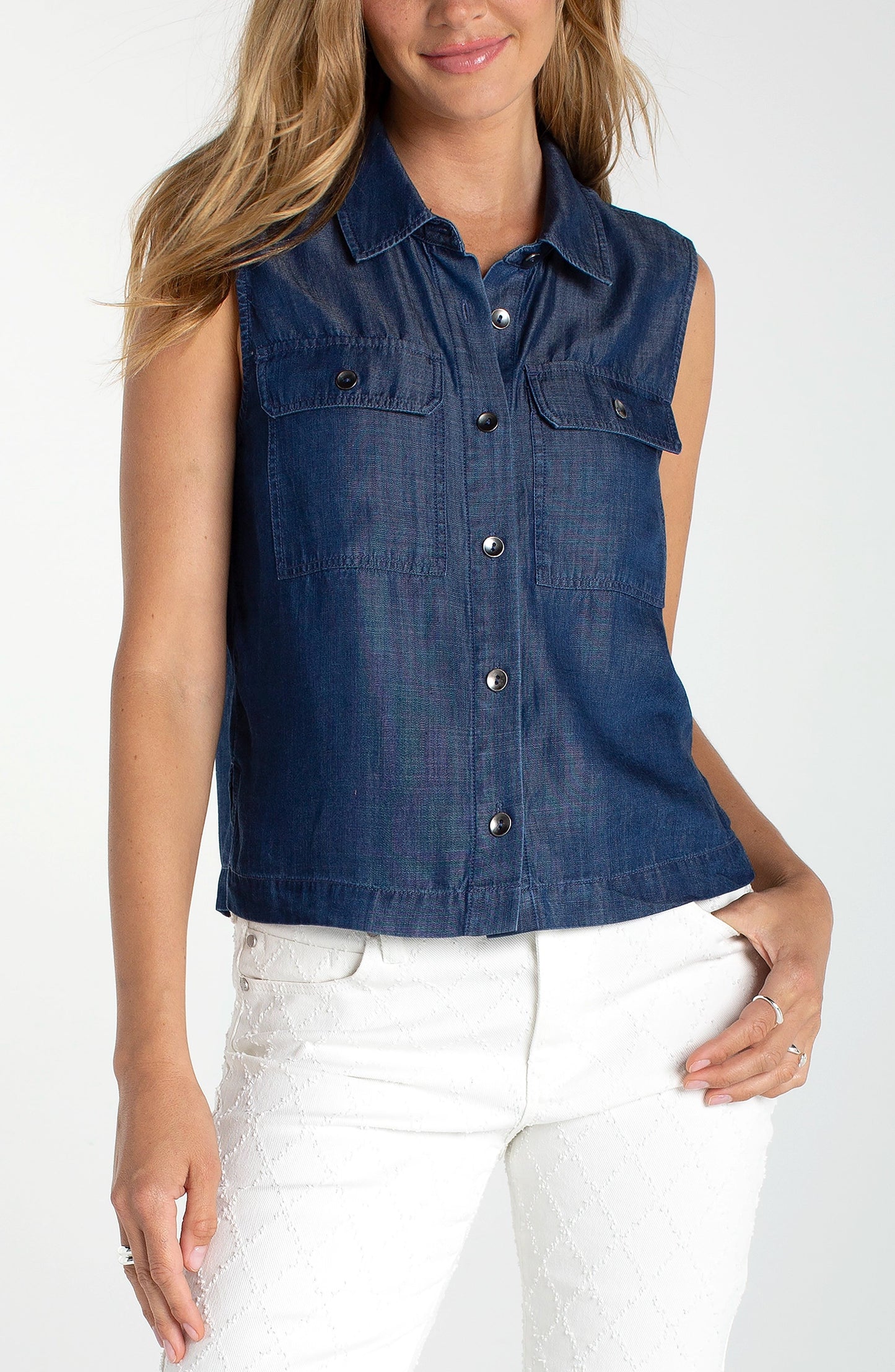 Sleeveless Denim Top