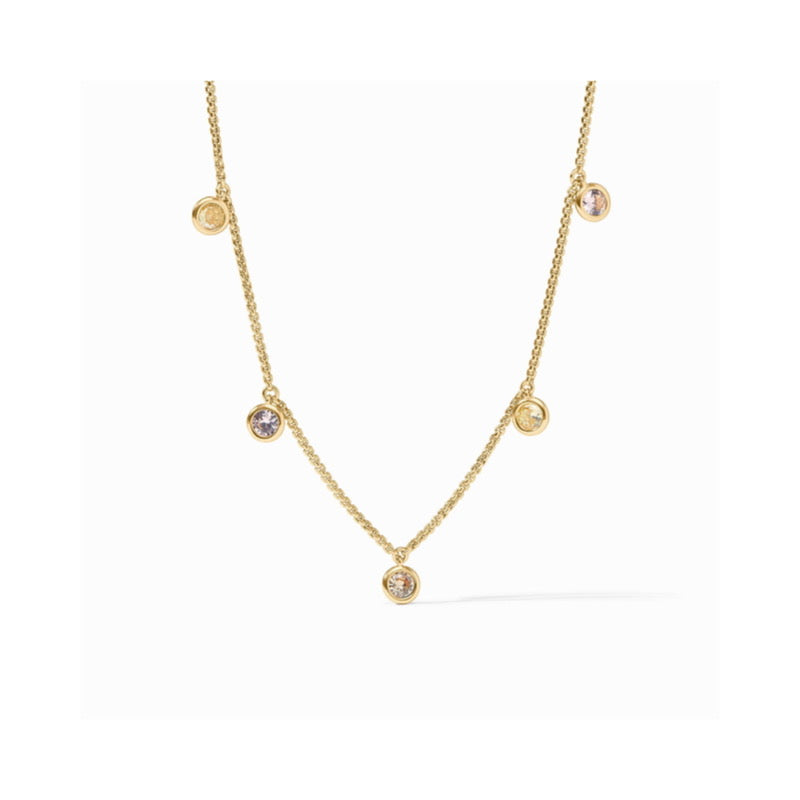 Rainbow Charm Necklace-Champagne