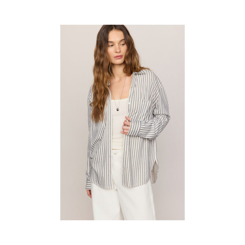 Reese Stripped Button Up