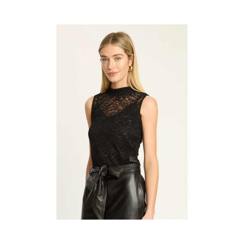 Caballero Band Lace Top in black