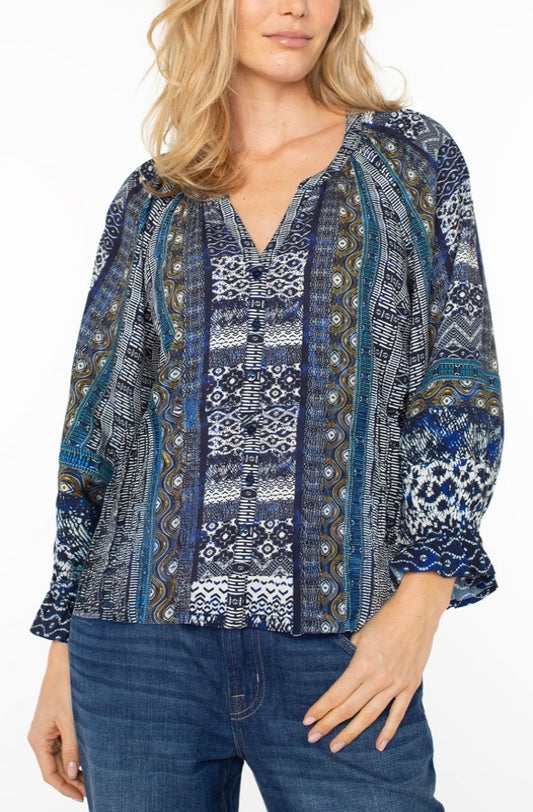 3/4 Front Woven Blouse