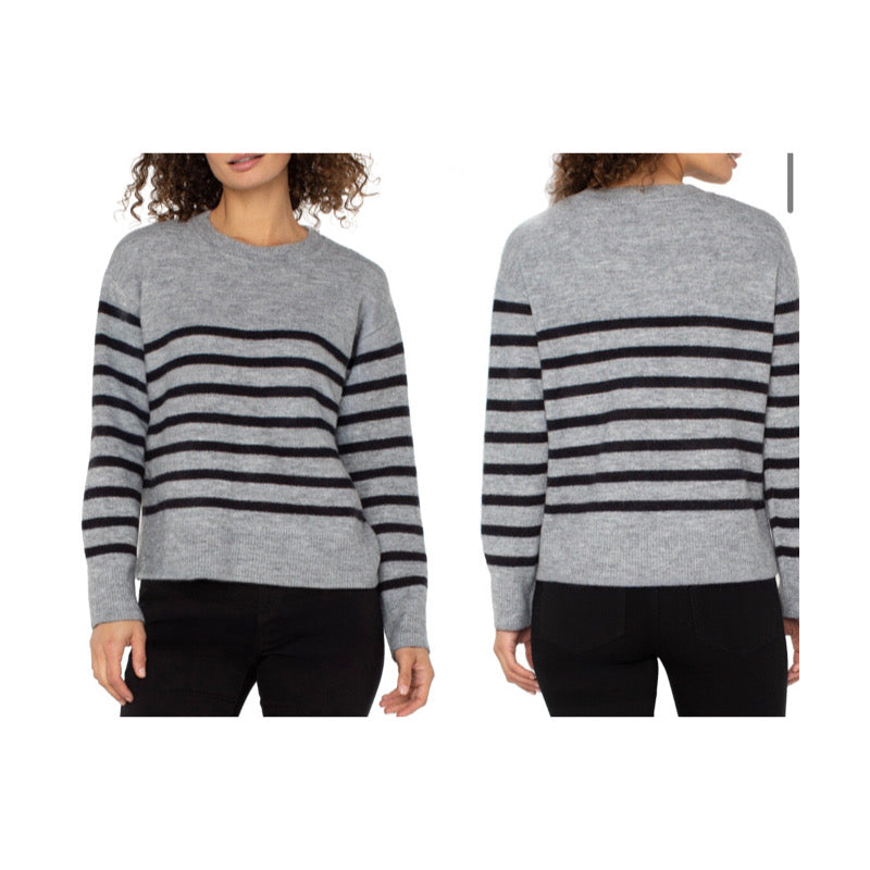 L/s Crew Dropped Neck Sweater