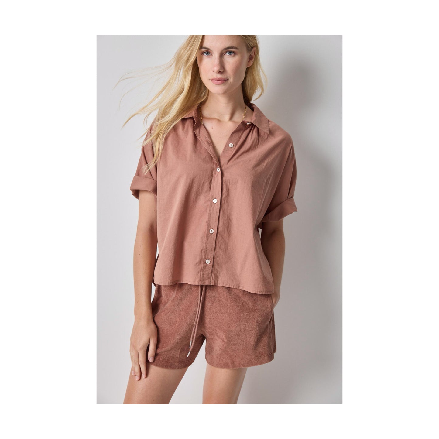 Elbow Sleeve Button Down