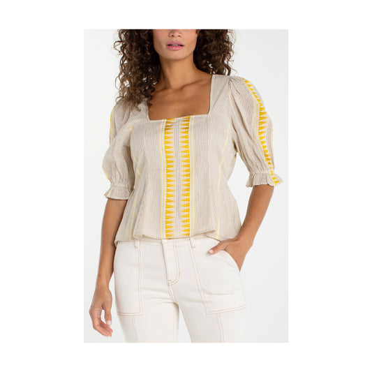 Square Neck Woven Top