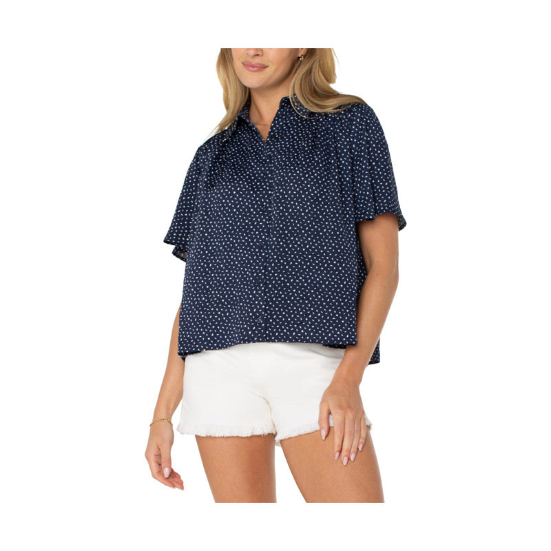 1/2 slv Button Blouse