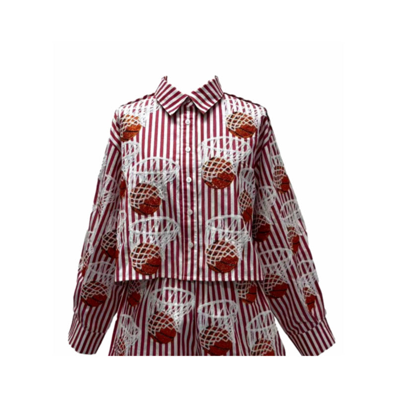 Basketball Hoop Button Up
