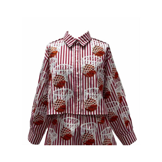 Basketball Hoop Button Up