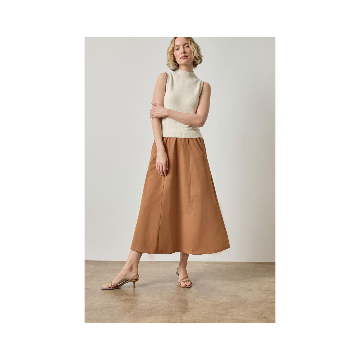 Mixed Media Mock Neck Dress