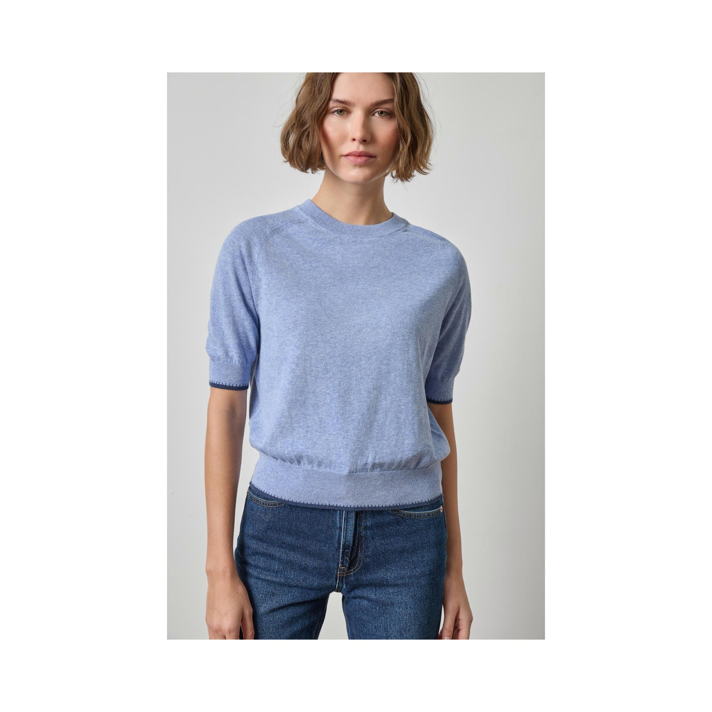 Crewneck Saddle Sleeve Sweater