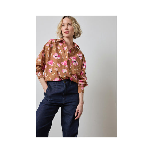 Dolman Sleeve Button Down Shirt