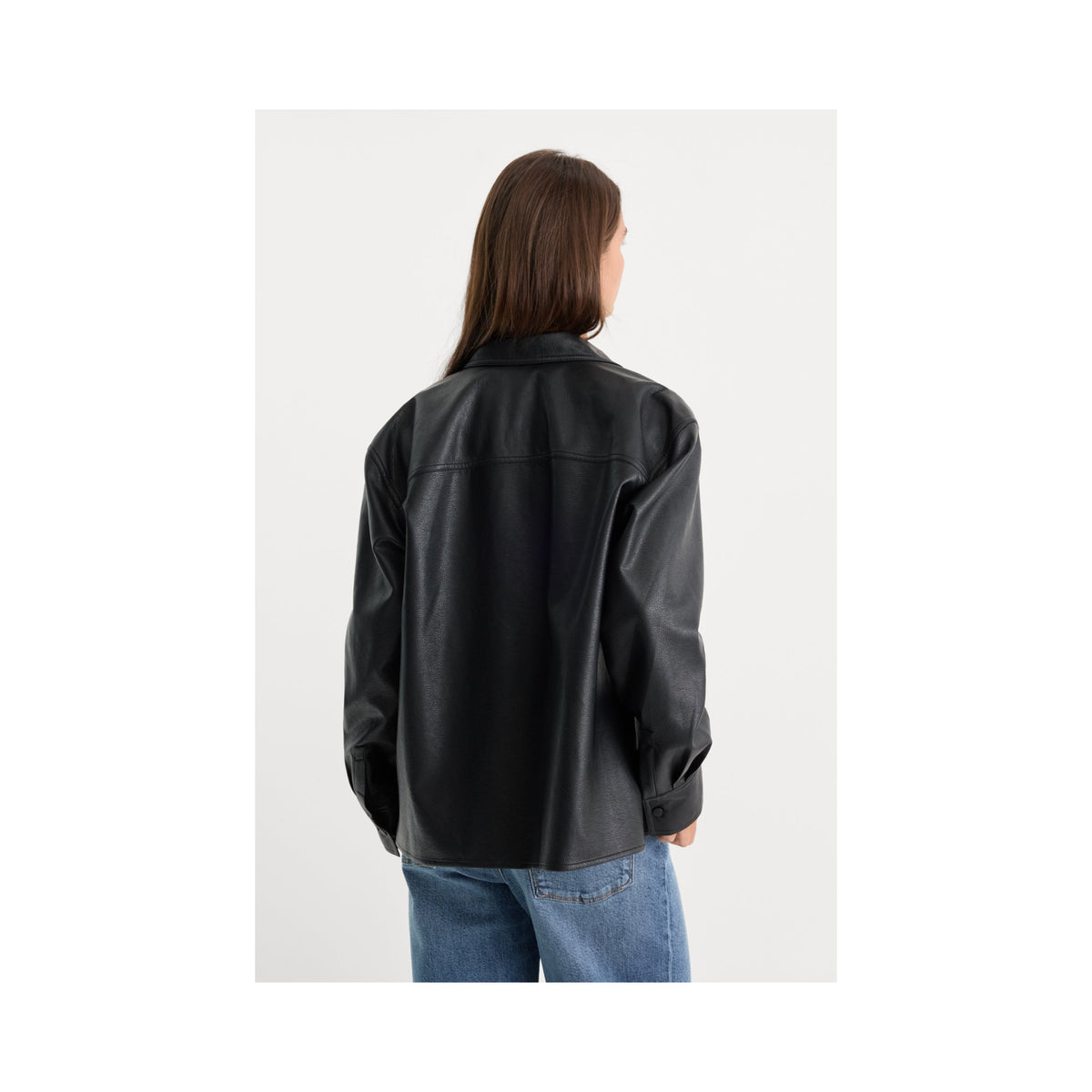 Good American Better Leather Shirt