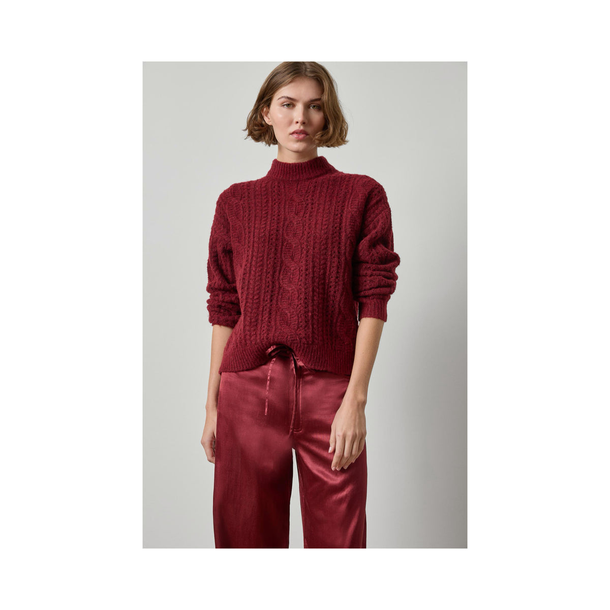 Lilla P Relaxed Cable Knit Sweater