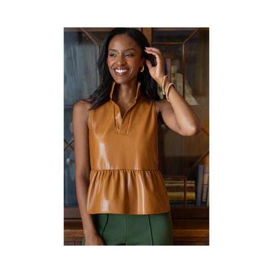 Emily McCarthy Nona Faux Leather Tank