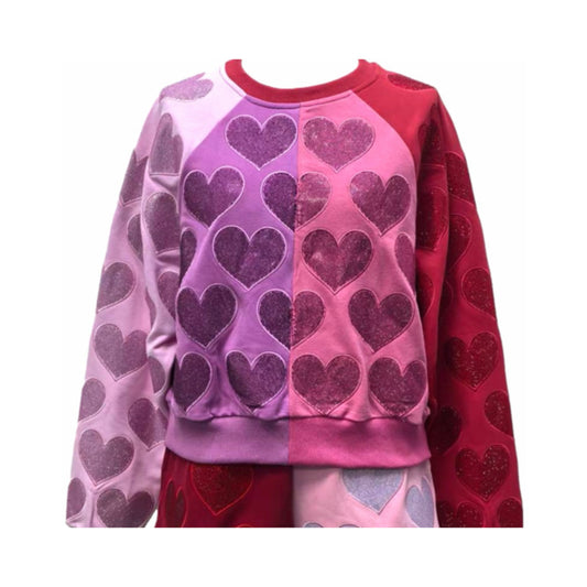 Rhinestone Hearts Sweatshirt