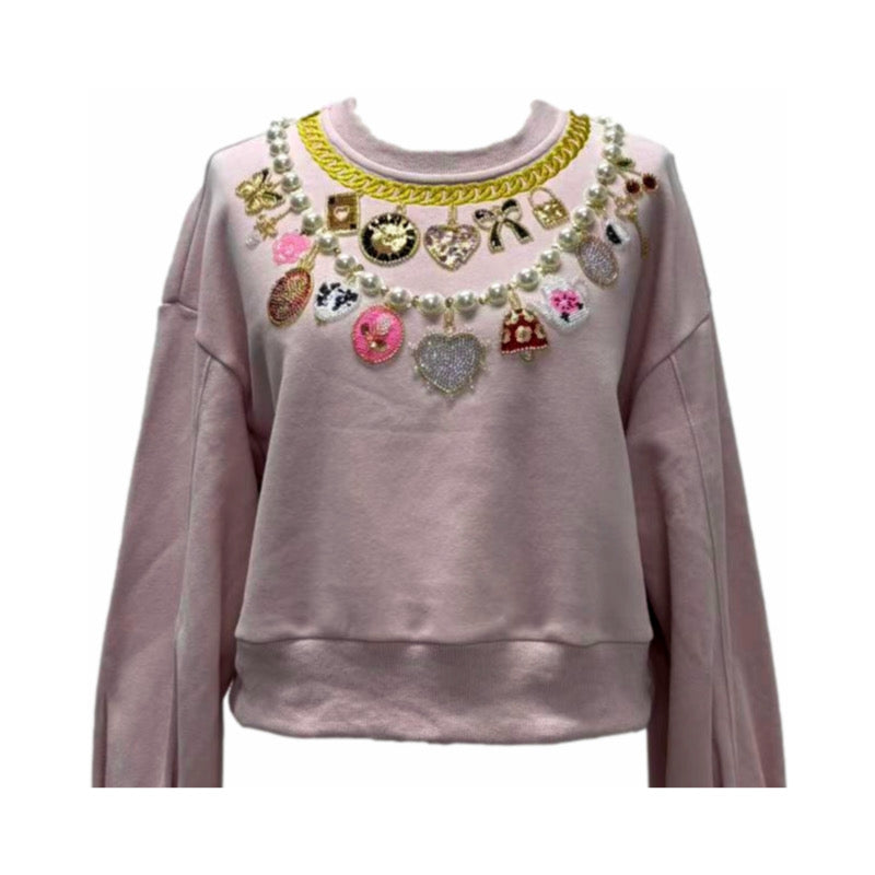 Charm Necklace Sweatshirt