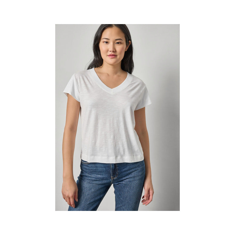 Relaxed Short Sleeve V Neck Tee