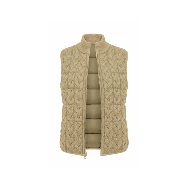 Quilted Full Zip Sweater Vest