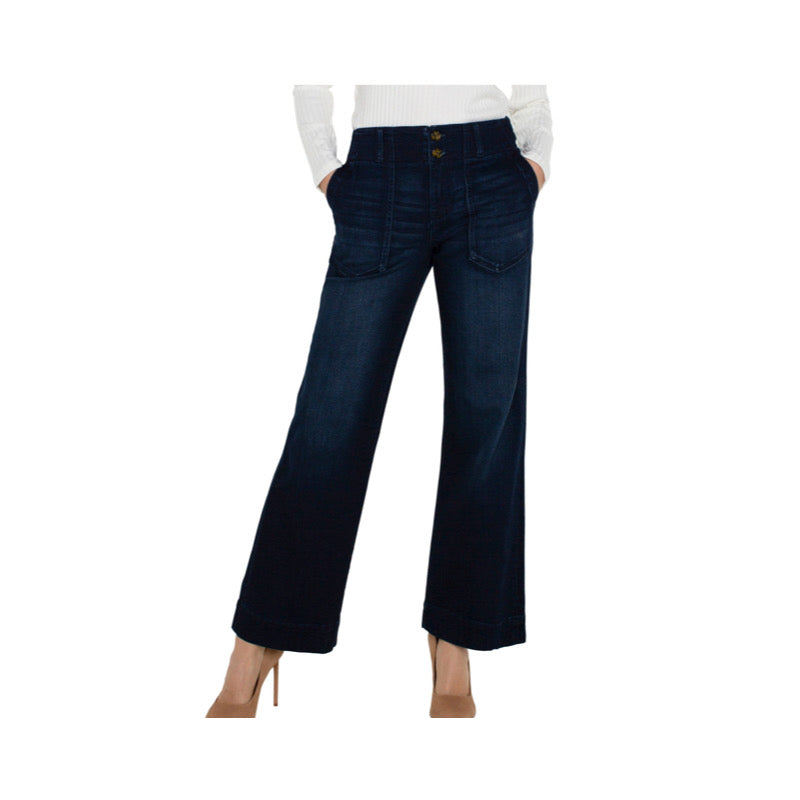 Liverpool Patch Pocket Wide Leg Trouser