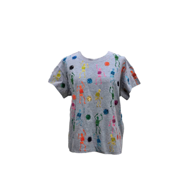 Queen of Sparkles Multi Colored Skeleton Tee