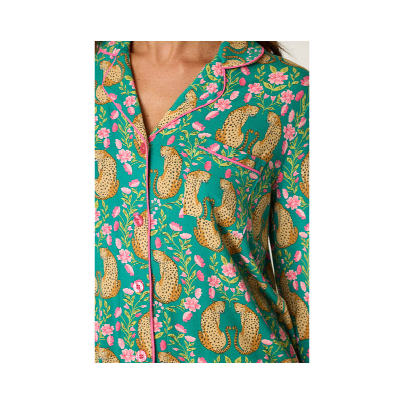 PJ Salvage Bonita Dreams Cheetah Print Long Sleeve PJ Set