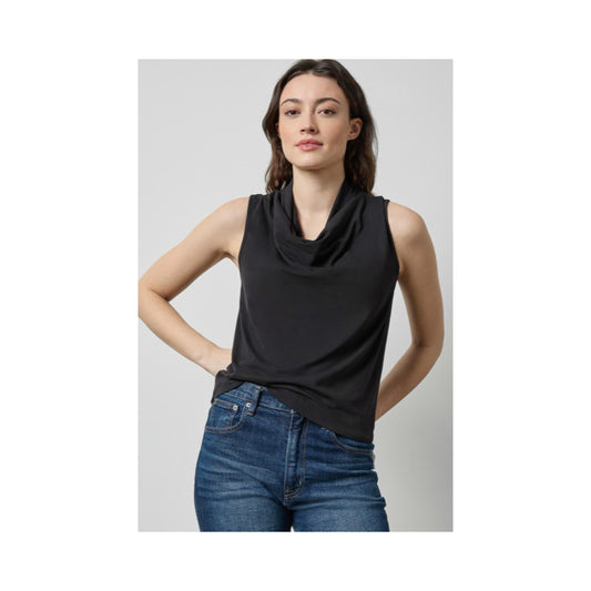 Lilla P Drape Neck Sleeveless Top