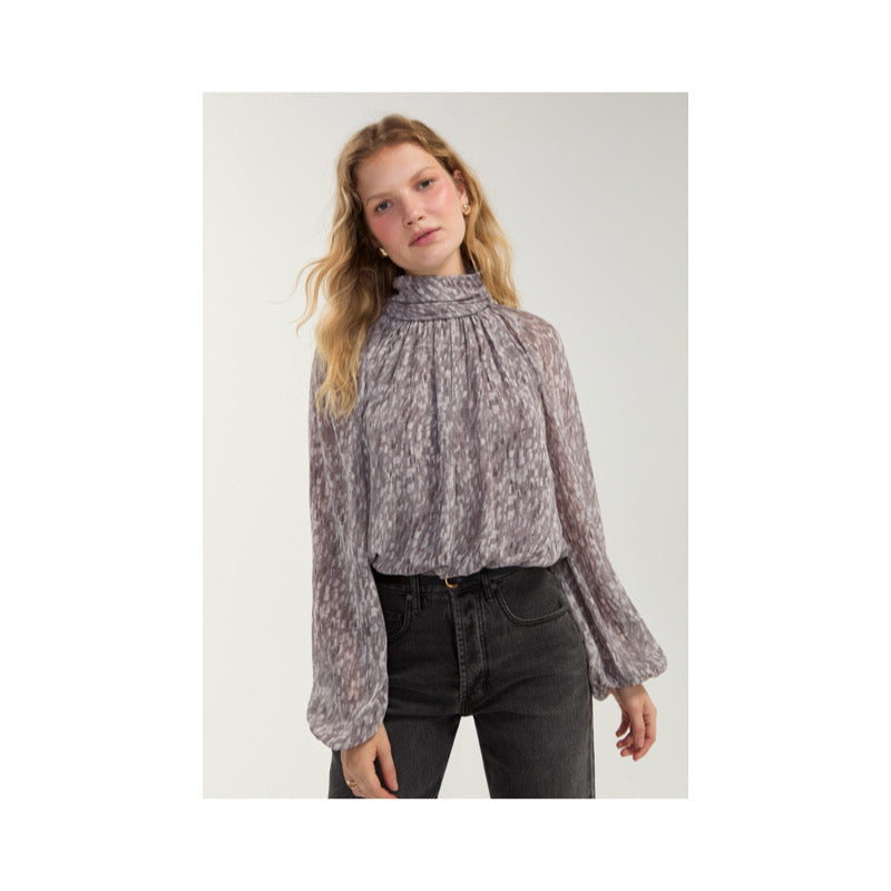 Liverpool Mockneck Woven Top